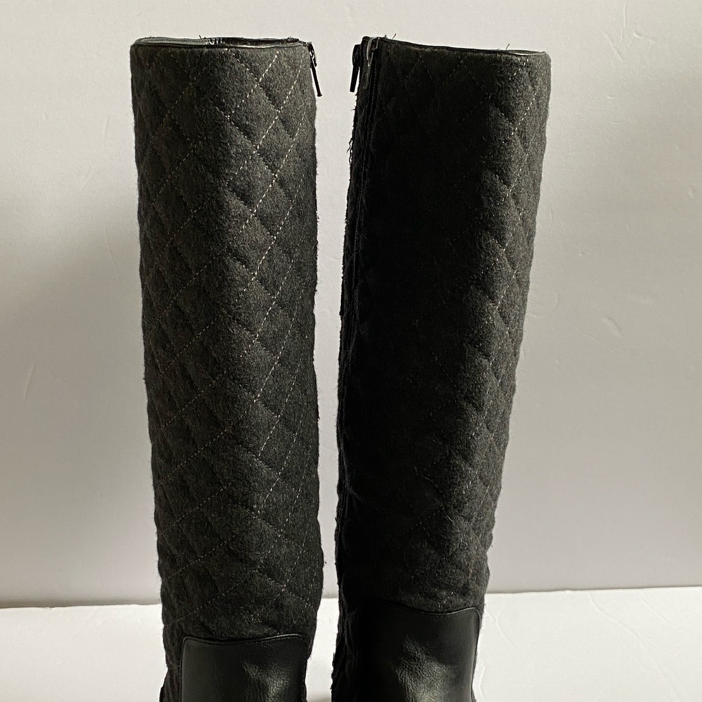 AEROSOLES Black Quilted Heeled Boots Women’s 8M - Picture 4 of 11